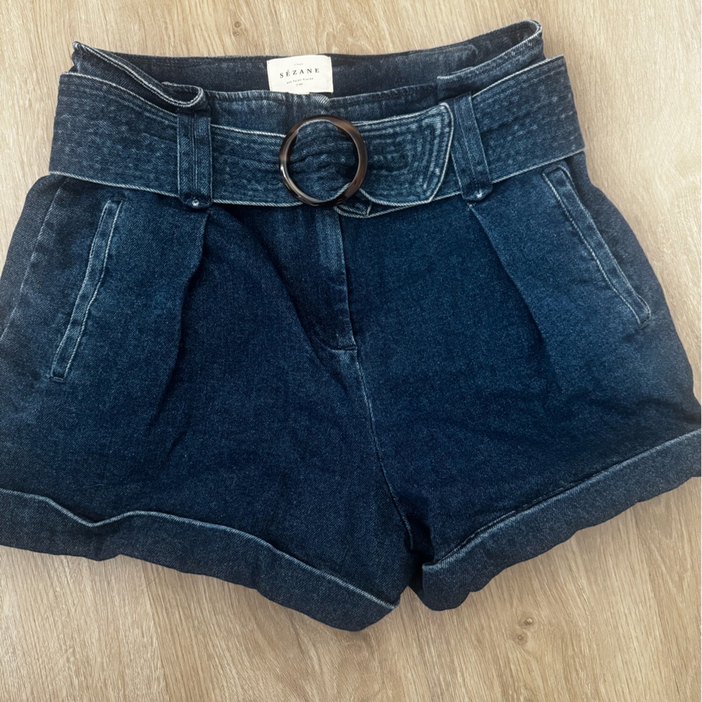 Sézane Rome Denim Blue Jean Shorts - Size US 6